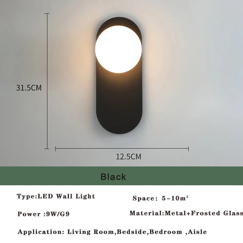 Axyaa Nordic LED Wall Lamp - Elegant Indoor Lighting for Bedroom & Living Room