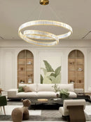 Axyaa LED Crystal Pendant Chandelier for Bedroom Living Room