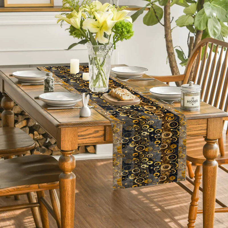 Abstract Klimt Table Runner by Axyaa - Dining & Party Decoration