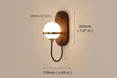 Axyaa Walnut Wood Sphere Wall Sconce Light, Modern Minimalist Style for Bedroom, Living Room