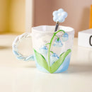 Axyaa Lily of The Valley 3D Flower Cup and Spoon Set