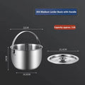 Axyaa Stainless Steel Strainer Lard Pot with Lid, Large Capacity Hanging Oil Storage Pot