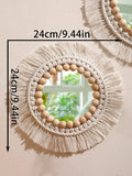 Boho Tassel Macrame Mirror Wall Hanging by Axyaa