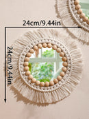 Boho Tassel Macrame Mirror Wall Hanging by Axyaa