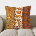 Axyaa Autumn Leaves & Pumpkins Pillow Cover - Sofa, Bedroom, Car Decor