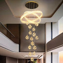 Axyaa Luxury Crystal Chandelier Stair Living Room Indoor Lighting