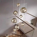 Axyaa LED Staircase Chandeliers for Living Room, Modern Indoor Hanging Pendant Light