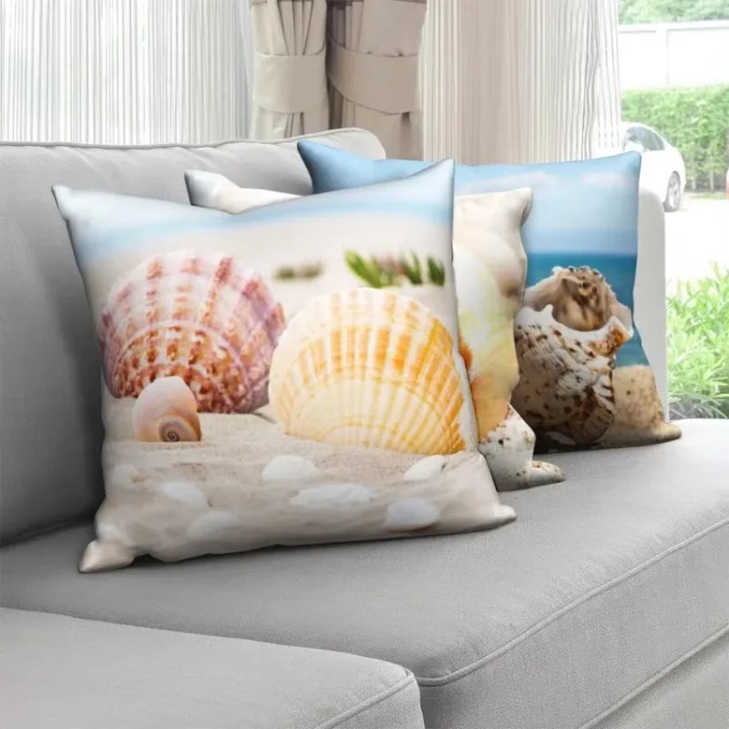 Natural Coastal Starfish Ocean Print Pillow Cover for Axyaa Home Décor