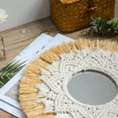 Boho Macrame Wall Hanging Mirror for Bedroom Decor by Axyaa