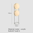 Axyaa Nordic LED Metal Chrome Ball Desk Lamp - White Acrylic Vintage Standing Light
