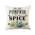 Axyaa Harvest Pumpkin Plaid Linen Blue Pillow Cover for Festive Decor
