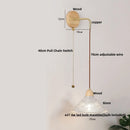 Axyaa Glass LED Wall Light Fixture with Pull Chain Switch