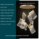 Axyaa Acrylic Leaf LED Chandelier Dimmable Light for Luxury Living Room Home Decor