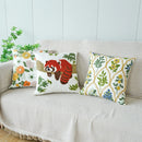 Axyaa Embroidered Flowers Cotton Pillowcase - Home Decor Pillow Cover