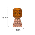 Geometric Ceramic Vase with Artificial Flowers - Axyaa Aesthetic Room Decor