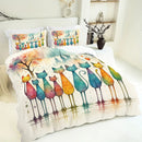 Axyaa Rainbow Sunrise Flower Field Duvet Cover Set - 3 Piece High-Definition Print Home Decor