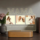 Axyaa Personalized Photo Acrylic Night Light with Message - Unique Gift for Mom