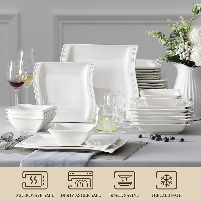 Axya Flora Porcelain Dinner Set - 26 Pieces, Service for 6