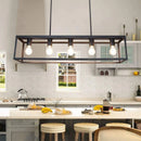 Axyaa Retro Industrial Chandelier: Black Wrought Iron Lighting for Dining & Living Room