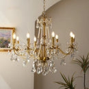 Axyaa Luxury Crystal Candle Chandelier Foyer Pendant Lights