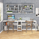 Axyaa 78.7" Two Person Computer Office Desk with Bookshelf