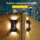Axyaa Solar Wall Lamp: Four-Sided Glowing Outdoor Light for Villa Fence & Courtyard