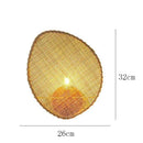 Axyaa Rattan Weaving Wall Lamp Wabi Sabi Vintage Style Wall Light for Home and Hospitality