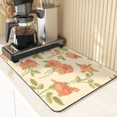 Axyaa Flowers Pattern Kitchen Absorbent Drying Mat: Stylish Table Decor & Accessory
