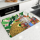 Axyaa Tropical Flowers Absorbent Drain Pad for Kitchen and Bathroom