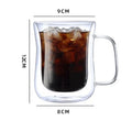 Axyaa Double Wall Glass Coffee Cup Handle Drinkware High Borosilicate Heat-resistant