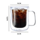 Axyaa Double Wall Glass Coffee Cup Handle Drinkware High Borosilicate Heat-resistant