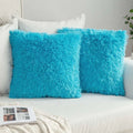 Axyaa Cozy Plush Cushion Cover 45x45cm White Grey Decor Pillowcase