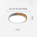 Axyaa Solid Wood Round LED Ceiling Lamp for Bedroom and Living Room