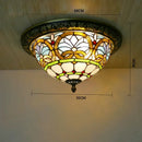 Axyaa Pastoral Glass Ceiling Lamp - European Style Colorful Round Fixture