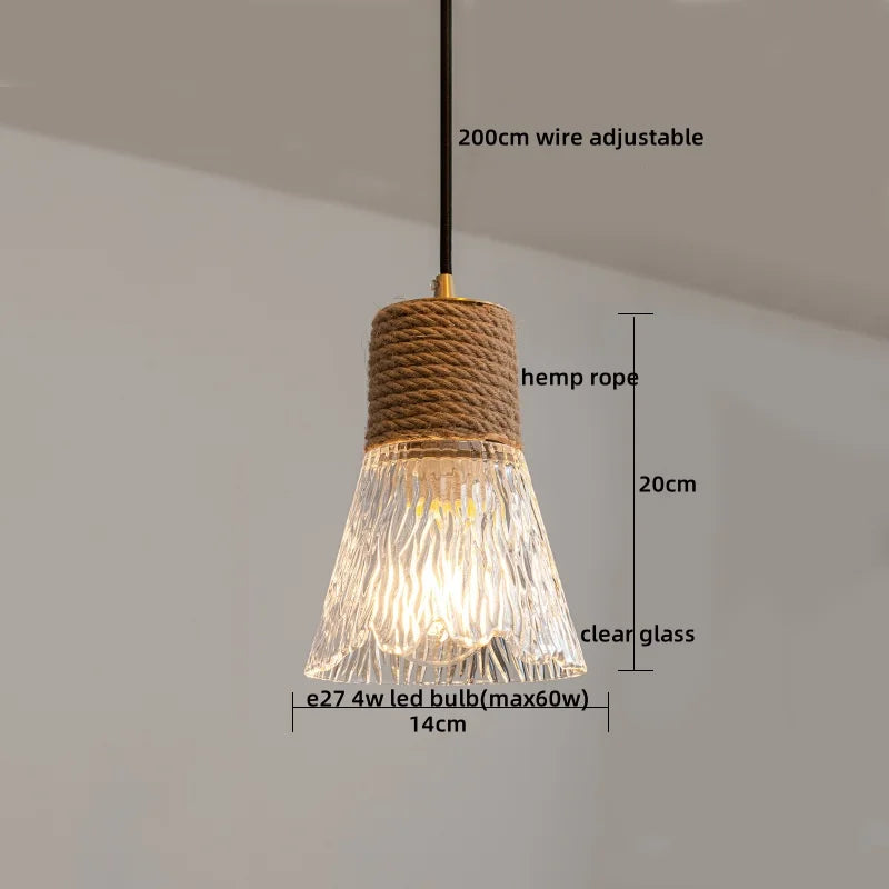 Axyaa Clear Glass LED Pendant Light Chandelier - Home Decor Hanging Lamp