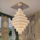 Axyaa Crystal Chandelier Stair Pendant Lamp Living Room Interior Lighting