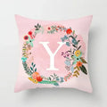 Axyaa Wreath Alphabet Pillow Cover - 45x45cm