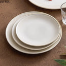 Axyaa Beige Striped Ceramic Plate Set for Molecular Cuisine and Dining