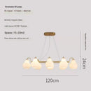 Axyaa French Glass Chandeliers Nordic LED Pendant Lights for Modern Home Decor