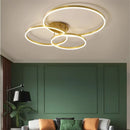 Axya Round Golden Coffee LED Ceiling Light with Acrylic Lampshade