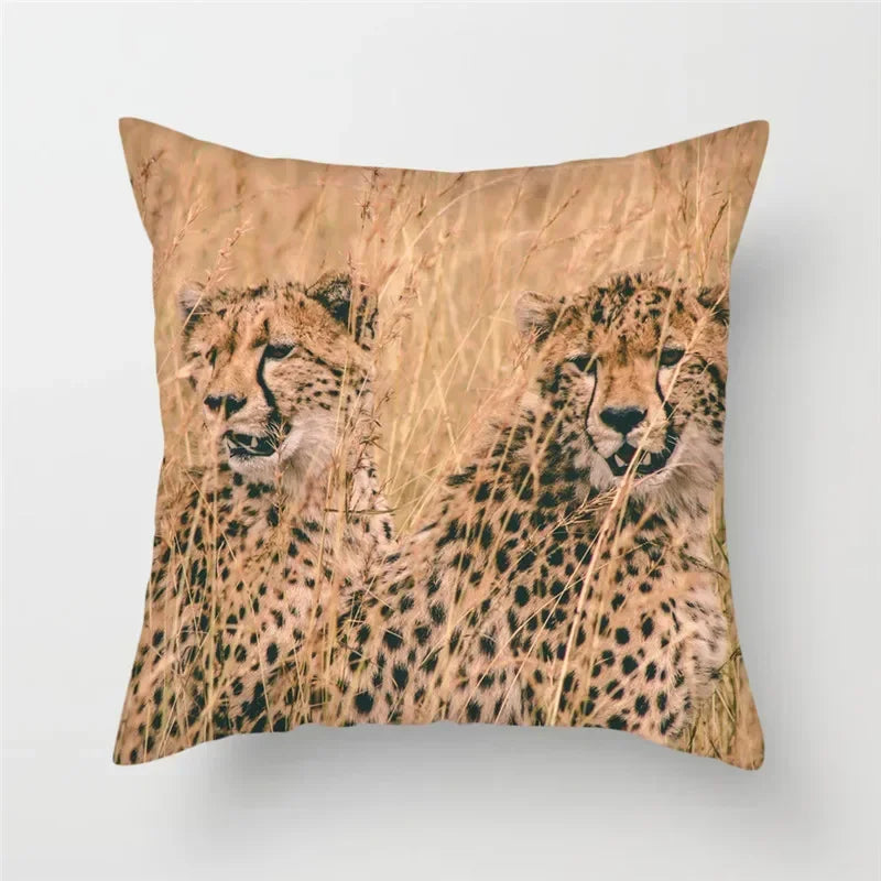 Cheetah Leopard Print Decorative Cushion Cover By Axyaa