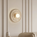 Axyaa White Glass Bedside Wall Lamp - High-End Retro Bedroom Sconce