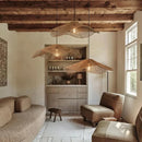 Axyaa Rattan Straw Hat Chandeliers for Restaurant Dinning Room Hotel Loft