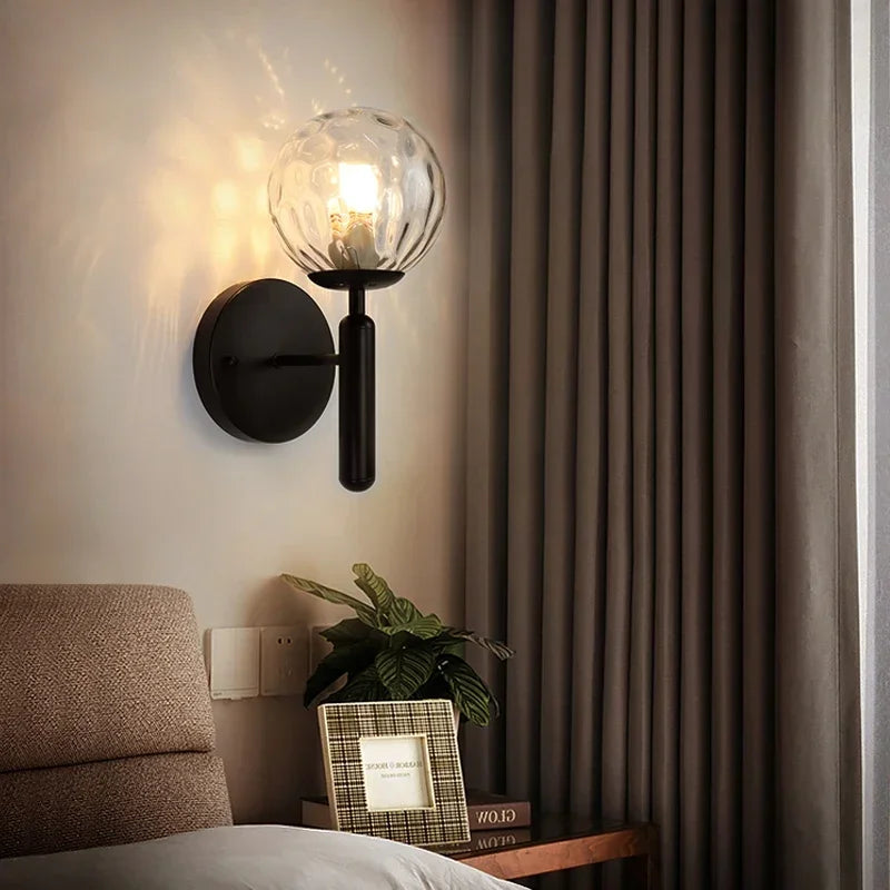 Axyaa Glass Ball LED Wall Lamp for Modern Nordic Decor