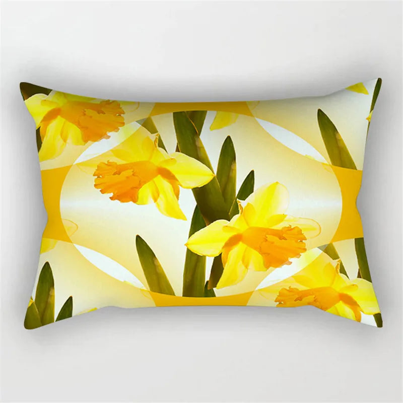 Yellow Geometric Cushion 30x50 Pillowcase for Living Room Sofa and Bed - Axyaa Home