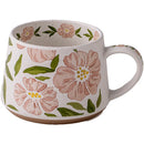 Axyaa Vintage Floral Ceramic Coffee Mug, 380ml Capacity, Pink