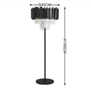 Axyaa Nordic Luxury K9 Crystal LED Floor Lamp in Black Smoke Gray for Living Room, Bedroom