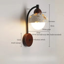 Axyaa Glass Ball LED Wall Lamp with Pull Chain Switch for Bedroom and Living Room
