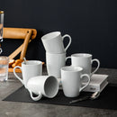 Axya Elisa 6-Piece 360cc Porcelain Coffee Mug Set, Ivory White, for Milk & More