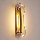 Axyaa Stainless Steel Wall Lamp with Cognac Glass Nordic Light Luxury for Study & Corridor